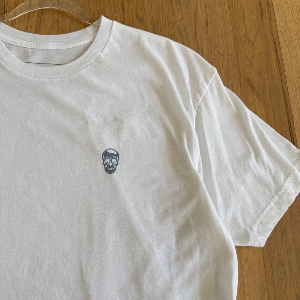 Gymreapers T-Shirt Mens 2XL White Skull Graphic Short Sleeve Crew Neck Cotton